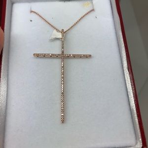 14k rose gold & diamond necklace